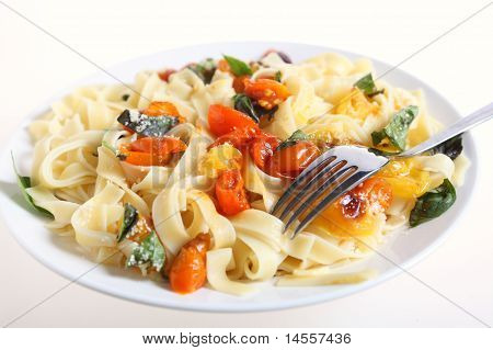 Tomates asados y Pasta