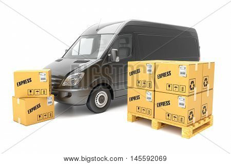 Mailboxes In The Car For Transportation Isolated On White Background 3D