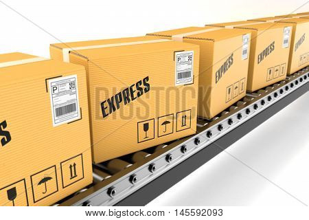 Mailboxes On During The Loading On A White Background 3D