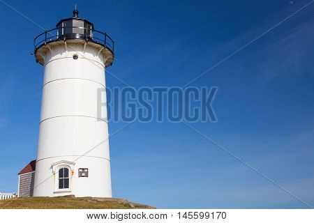 Nobska Light also known as Nobska Point Light is a lighthouse located in Woods Hole on the southwestern tip of Cape Cod Massachusetts.