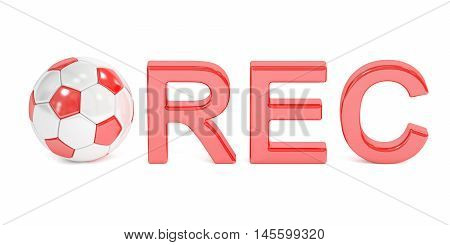 Football VAR system concept 3D rendering isolated on white background