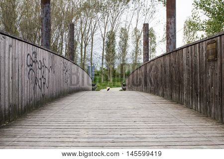 Wooden bridge over the river - Guastalla 05/09/2016