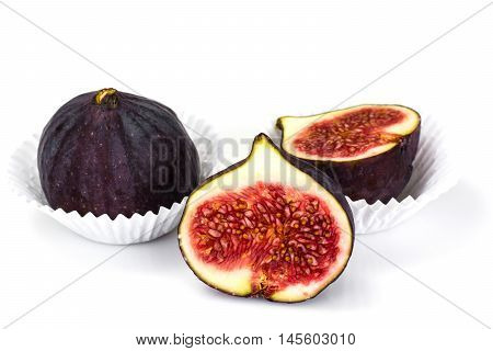 Fresh Figs Isolated on White Background on White