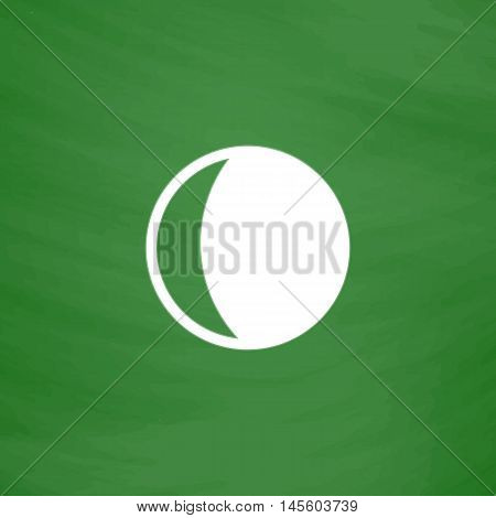 lunation Simple vector button. Imitation draw icon with white chalk on blackboard. Flat Pictogram and School board background. Illustration symbol