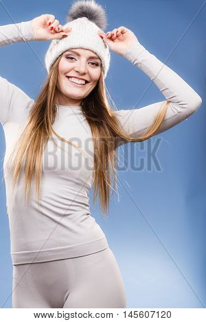 Woman In Thermal Underwear
