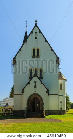 Acquired Thursday 1. September 2016 Horni Maxov Czech Republic the entrance to the Church