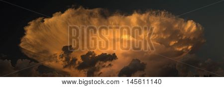 Cumulonimbus at sunset over the Florida Keys