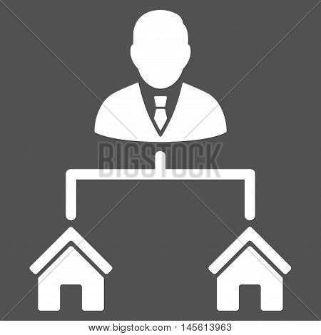 Realty Manager icon. Vector style is flat iconic symbol white color gray background.