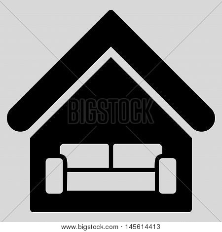 House Interrior icon. Vector style is flat iconic symbol black color light gray background.