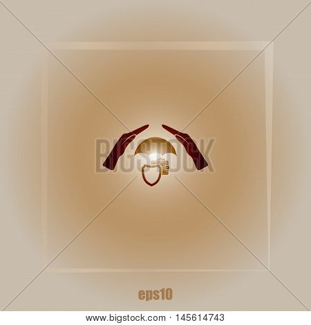 Wallet Protection Icon. Flat Design.