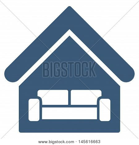 House Interrior icon. Vector style is flat iconic symbol, blue color, white background.