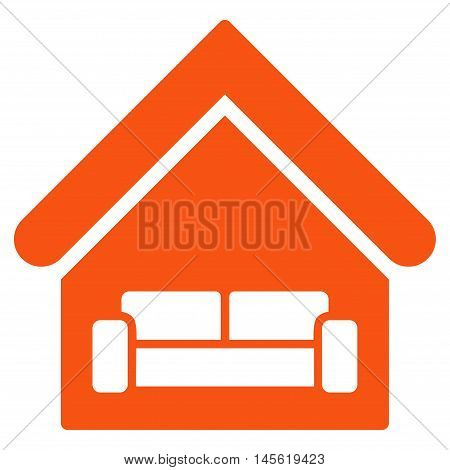 House Interrior icon. Vector style is flat iconic symbol, orange color, white background.