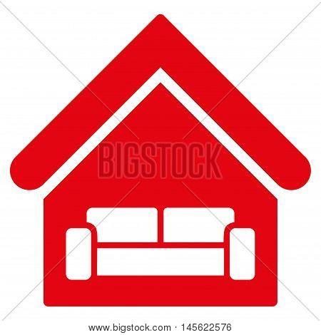 House Interrior icon. Vector style is flat iconic symbol, red color, white background.