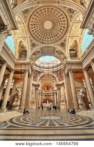Paris, France - July 05, 2016 : Inside, Interior Of French Mausoleum For Great People Of France - Th