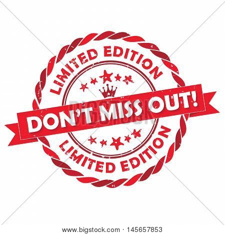 Limited Edition. Don't miss out - grunge label. Print colors used