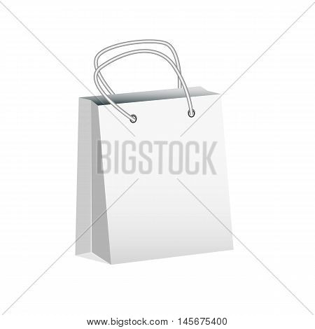 Shopping paper bag isolated on white. Vector