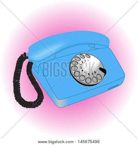 Vintage old telephone over white ligth background