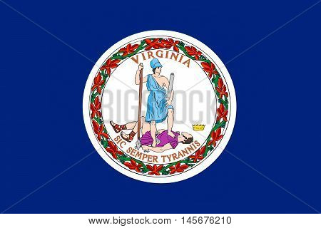 Flag of Virginia state in the South Atlantic region of United States