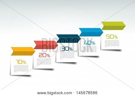 Color vecor Staircase info graphics, arrow template.