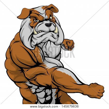 Mean Bulldog Mascot Fighting
