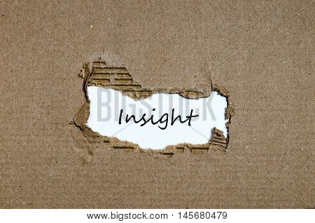 The word insight appearing behind torn paper