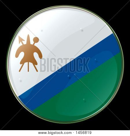 Lesotho Flagge Button