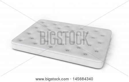 White Bed Mattress isolated on white background 3D render