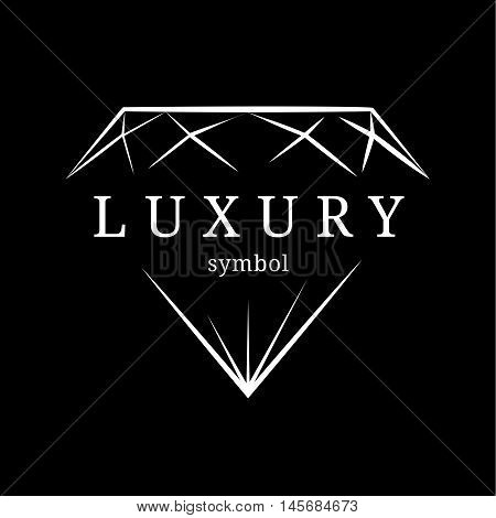 luxury gem contour symbol. Stock vector illustration