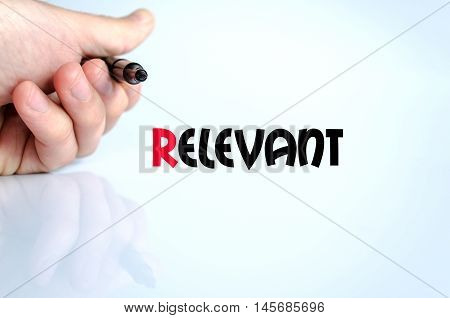 Relevant text concept isolated over white background