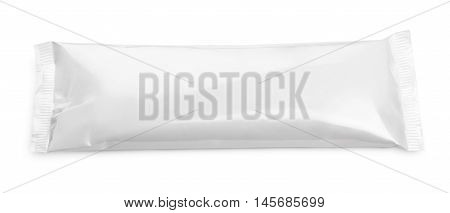 Blank Plastic Pouch Snack Packaging Isolated On White Background