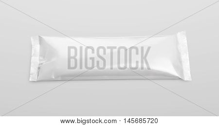 Blank Plastic Pouch Snack Packaging On Gray Background