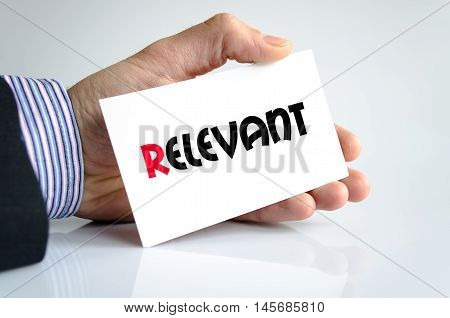 Relevant text concept isolated over white background