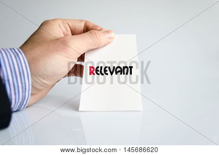 Relevant text concept isolated over white background