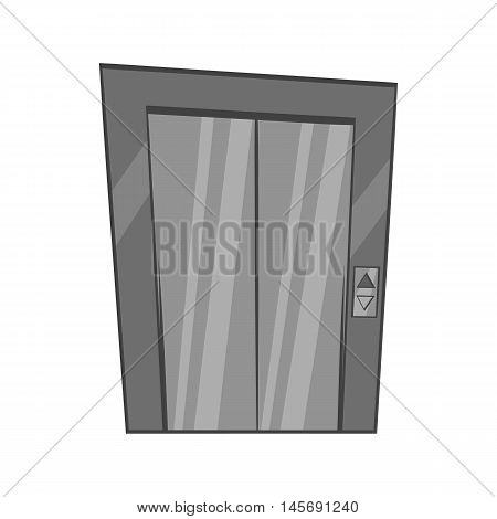 Door of elevator icon in black monochrome style isolated on white background. Interior design symbol. Vector illustration