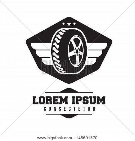 Car wheel, car related sign logo icons and symbols