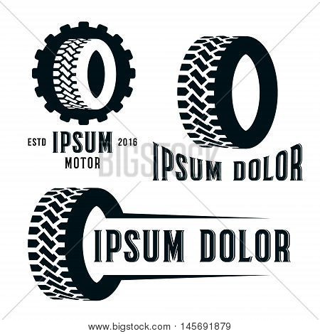 Car wheel, car related sign logo icons and symbols