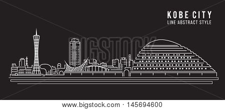 Cityscape Building Line art Vector Illustration design - Kobe city