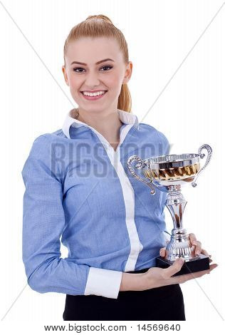 Entreprise jeune femme trophée