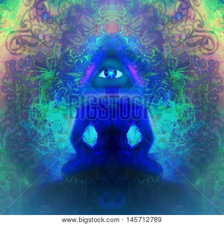 man with third eye psychic supernatural senses , raster