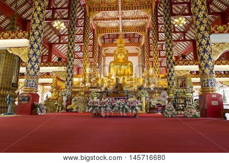 Buddhist Monk Sit In Temple