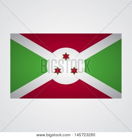 Burundi flag on a gray background. Vector illustration