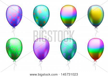 illustration of colorful balloons with symbols of the LGBT community