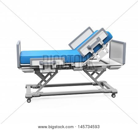 Hospital Bed isolated on white background. 3D render
