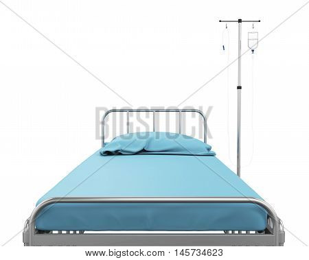 Hospital Bed isolated on white background. 3D render