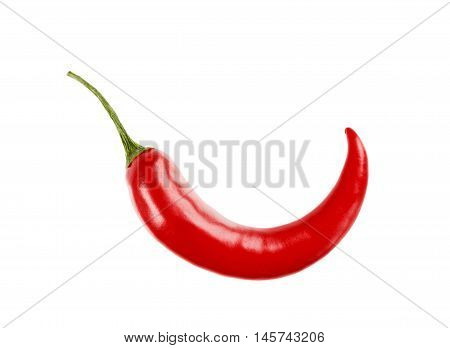 Red chili pepper isolated on white background.