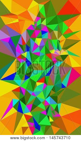 low poly abstract background with red and green colors