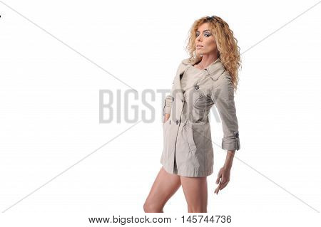 beautiful young curly hair women posing in studio