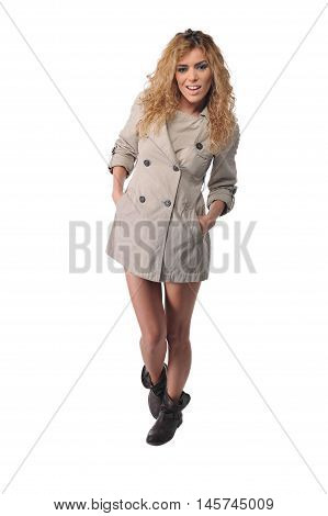 beautiful young curly hair women posing in studio