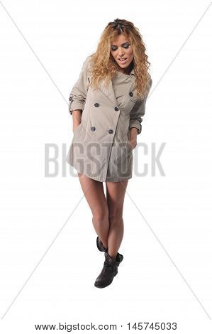 beautiful young curly hair women posing in studio