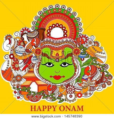 easy to edit vector illustration of Happy Onam  holiday for South India festival background